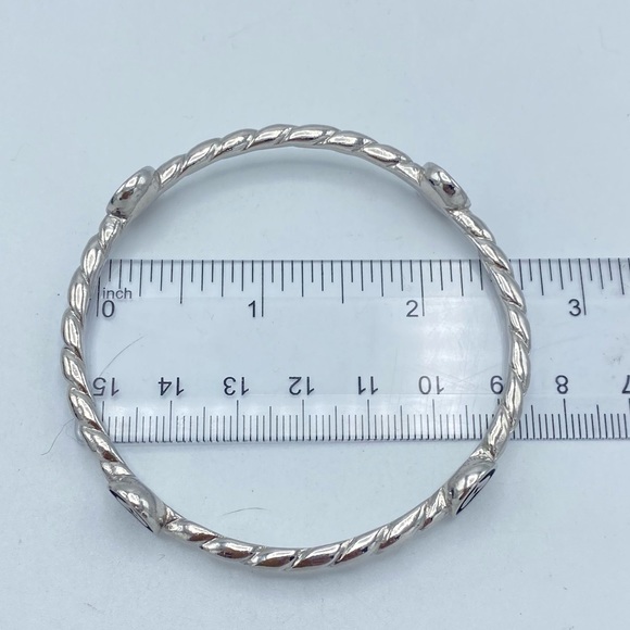 Bob Siemon Designs Cross in Heart Four Station Cable Inspired Bangle Bracelet - Picture 3 of 6